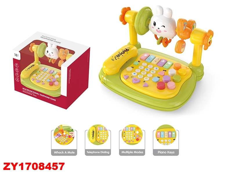 Wholesale Rabbit-Themed Educational Toy Telephone 14-in-1 Multifunctional Story Machine for Toddlers 