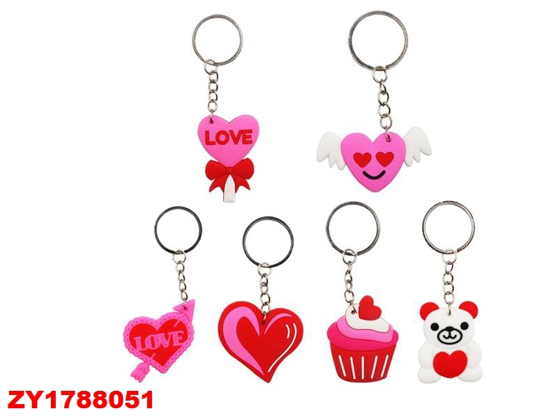 Valentine's Day PVC Keychain Set 